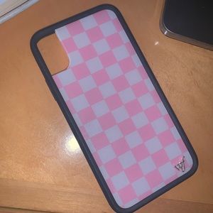Wildflower Pink Checkers iPhone XS/X Case